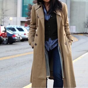 J. Crew Khaki Double-Breasted Trench Coat